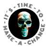 Neon Halftone Skull, Halloween, Skeleton