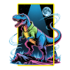 Futuristic T-Rex – Neon Power Beast