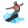 Snowboard Jump Neon Splash
