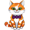 Orange Cat Bowtie Charm