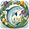 Dolphin in Iris Circle
