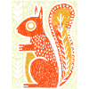 Squirrel in Rustic Woodcut