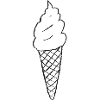 Minimal Ice Cream Cone Line Art