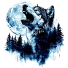 Wolf Howling at the Moon