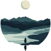 Moonlit Valley Silhouette