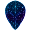 Neon Geometric Alien Face