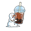 Snowman Bubble Tea Cup