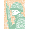 Mosaic Soldier Rifle Art