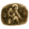 Shepherd and Lamb Among Wolves