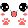 Sweet Smiling Cat Face Paw