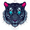 Neon Circuit Tiger