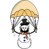 Parachuting Snowman