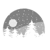 Winter Night Snow Circle Silhouette