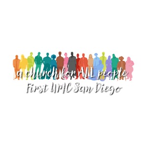 a church for all people - with colorful graphic