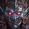 Cyberpunk Demon Mask – Chrome Tech Art