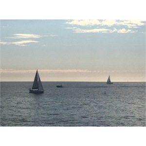 Sailboats on the Peaceful Sea