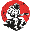 Astronaut Guitar on Red Rock