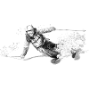 Alpine Skier Sketch Pattern