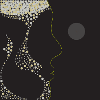 champagne face silhouette