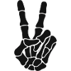 Skeleton Hand Rock On Silhouette