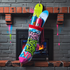 Naughty List Graffiti Sock