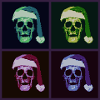 Pop Art Skull Santa Halftone