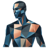 Blue Low-Poly Portrait
