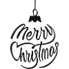 Merry Christmas Script Ornament