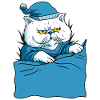 Grumpy Blue Pajama Cat