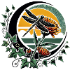 Moonlit Dragonfly & Sunflowers