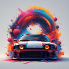 Neon Splash Drifter Car Art