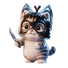 Ninja Kitten with Dagger