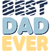 Best Dad Ever Striped Letters