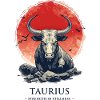 Taurus Bull at Sunset Circle