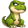Grumpy T-Rex cartoon skeptical expression 