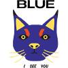 Blue Cat Face Pop Art