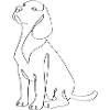 Sleek Dog Line Art Silhouette