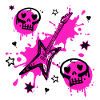 Neon Skull Guitar Splash