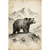 Bear on Alpine Ridge Sketch