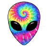 Psychedelic Alien TieDye Face