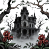 Gothic Manor in Mist