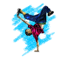 Breakdance Flip in Neon Splash