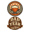 Dad of the Year Shield Badge