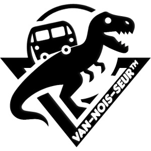 Dinosaur Fossil Camper Van Logo