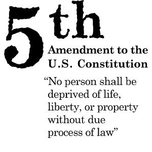 Fifth Amendment Clause (black letters)