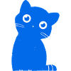 Azure Blue Cat Silhouette