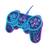 Futuristic Neon Wireframe Game Controller