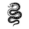 Coiled Serpent Silhouette