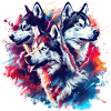 Husky Trio Neon Splash