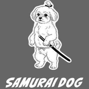 Samurai Maltese Katana Warrior Dog Tee